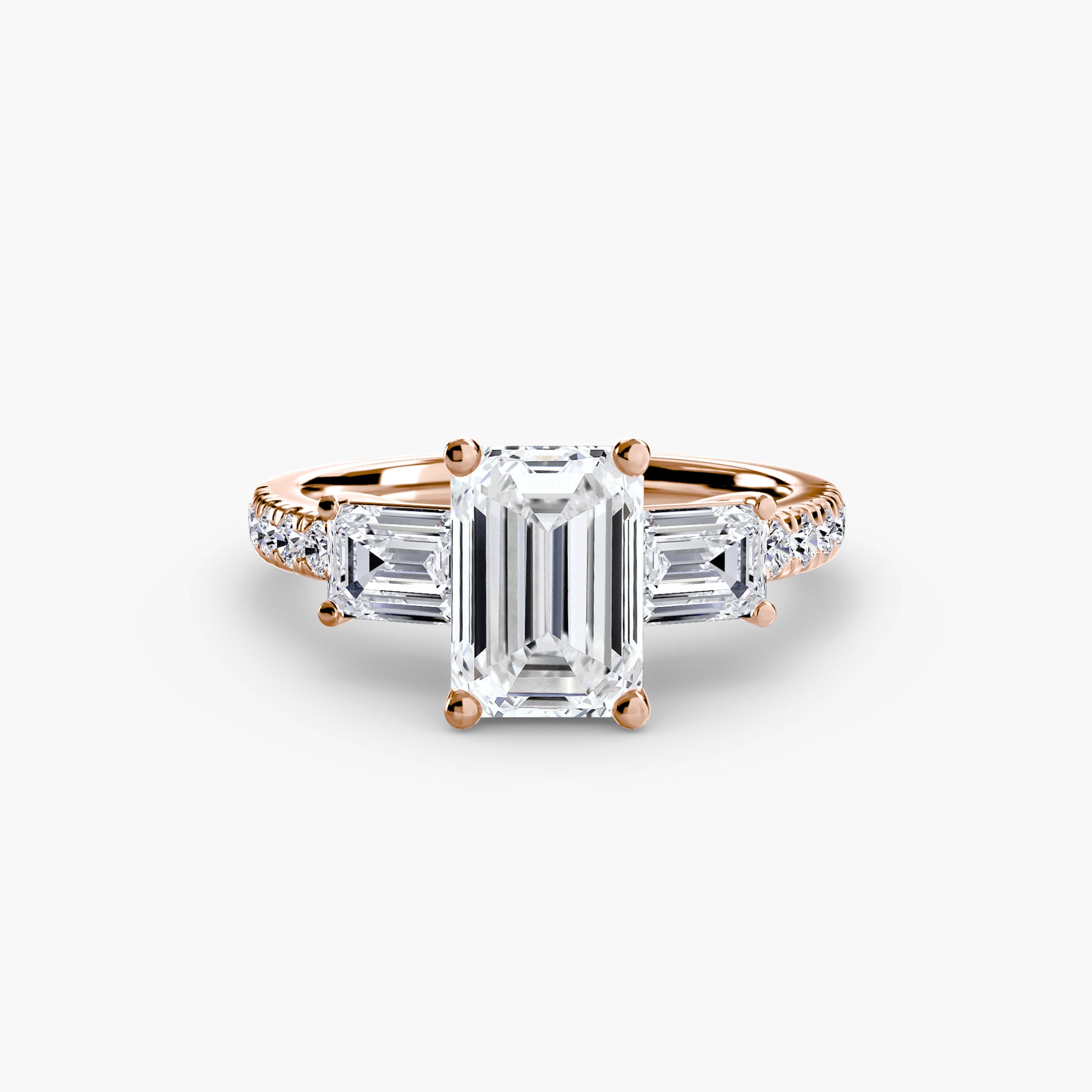 Three-Stone Ring with Pavé Band 4