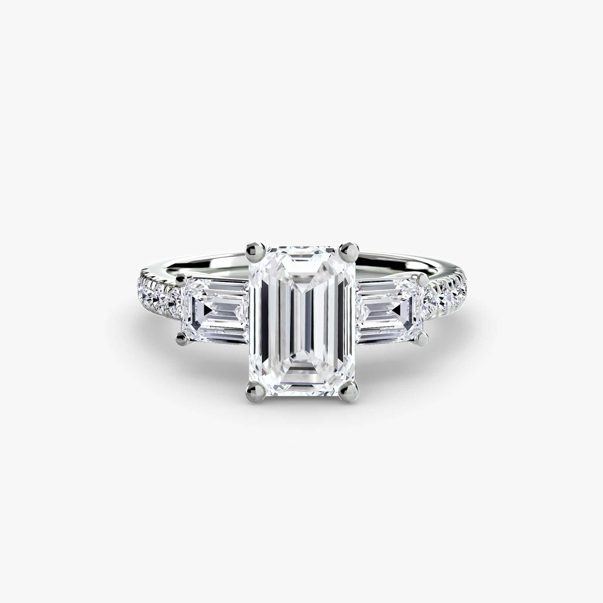 Three-Stone Ring with Pavé Band 4