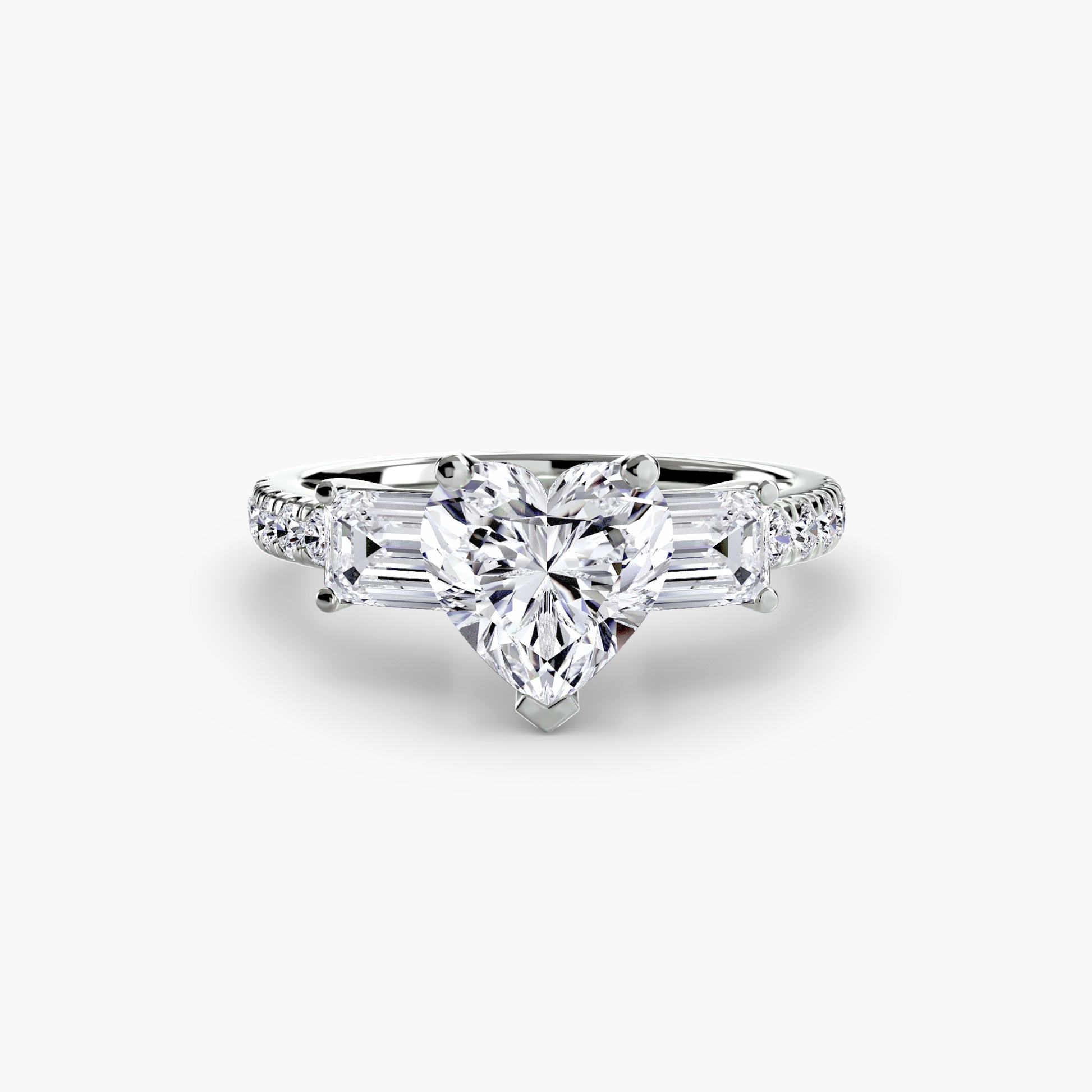 Three-Stone Ring with Pavé Band 4